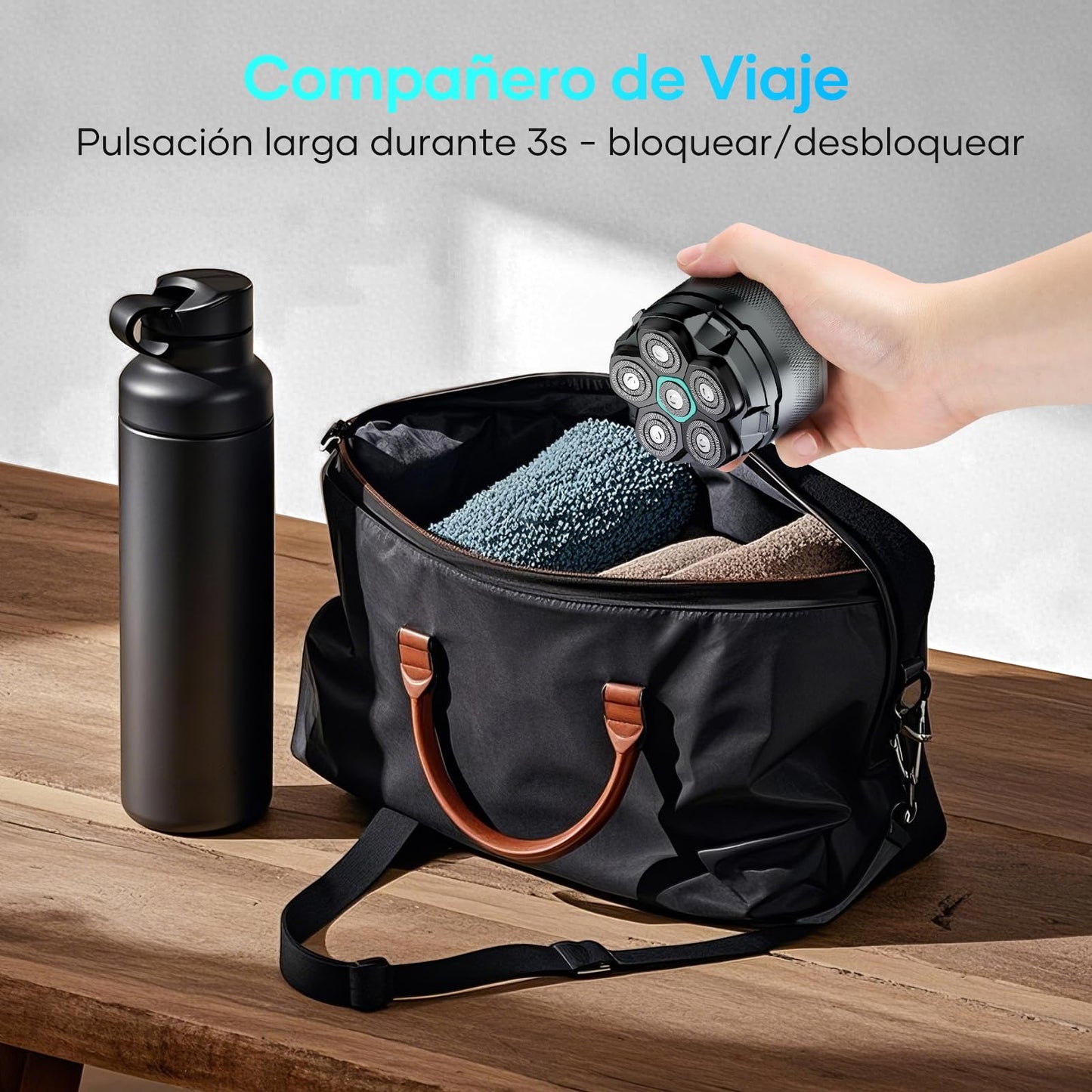 Afeitadora Cabeza Hombre, kensen Maquina Afeitar Hombre para Calvo, 6D Cabezales Maquina para Afeitar Cabeza en Seco y Húmedo con Pantalla LED, 180 mins Uso, IPX6 Impermeable, USB-C