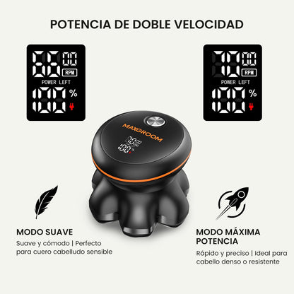 MAXGROOM Afeitadora Cabeza Hombre, Maquina Afeitar Hombre, Afeitadora para Calva en Seco y Húmedo, Batería de Larga Duración, 7 Cabezales, Magnético, 100% impermeable, Color Negro