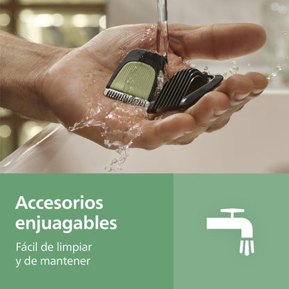 Philips Recortadora Todo En Uno series 3000, Kit 7 en 1, Afeitadora y cortapelos Hombre para Rostro y Pelo, Barba, Cuchillas Autoafilables suaves con la piel, 10 longitudes, MG3930/15