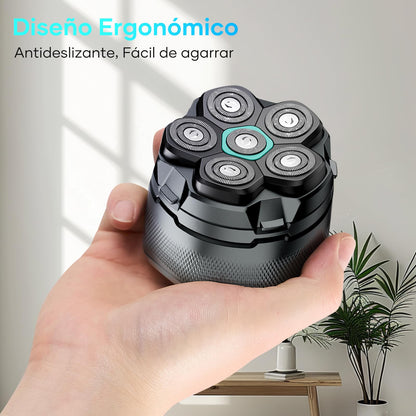 Afeitadora Cabeza Hombre, kensen Maquina Afeitar Hombre para Calvo, 6D Cabezales Maquina para Afeitar Cabeza en Seco y Húmedo con Pantalla LED, 180 mins Uso, IPX6 Impermeable, USB-C