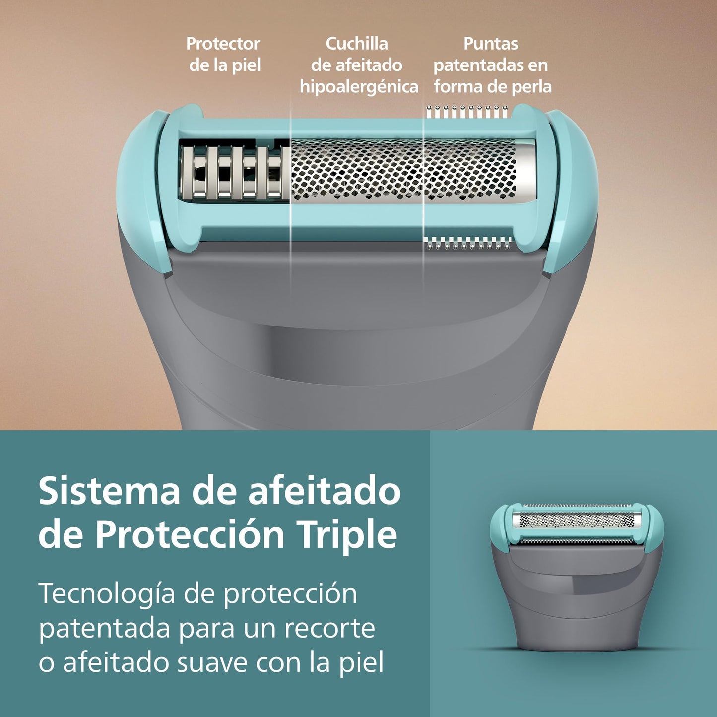 Philips Afeitadora Corporal series 3000 - Depiladora Masculina con sistema de protección, Recorta y depila zonas íntimas, Afeitado suave y apurado, 100% impermeable, 80 min. de autonomía, BG3480/15.
