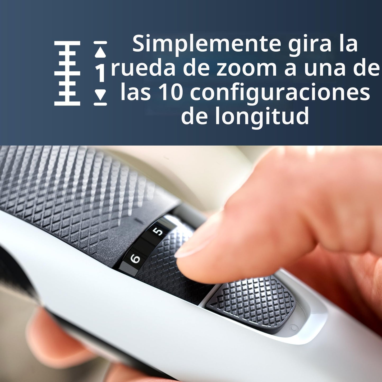 Philips Recortador de Barba Serie 3000, Teconología Lift & Trim, Cuchillas con puntas redondeadas, 10 posiciones ajustables, peine-guía, 100% resistente al agua, indicador de batería, modelo BT3206/14
